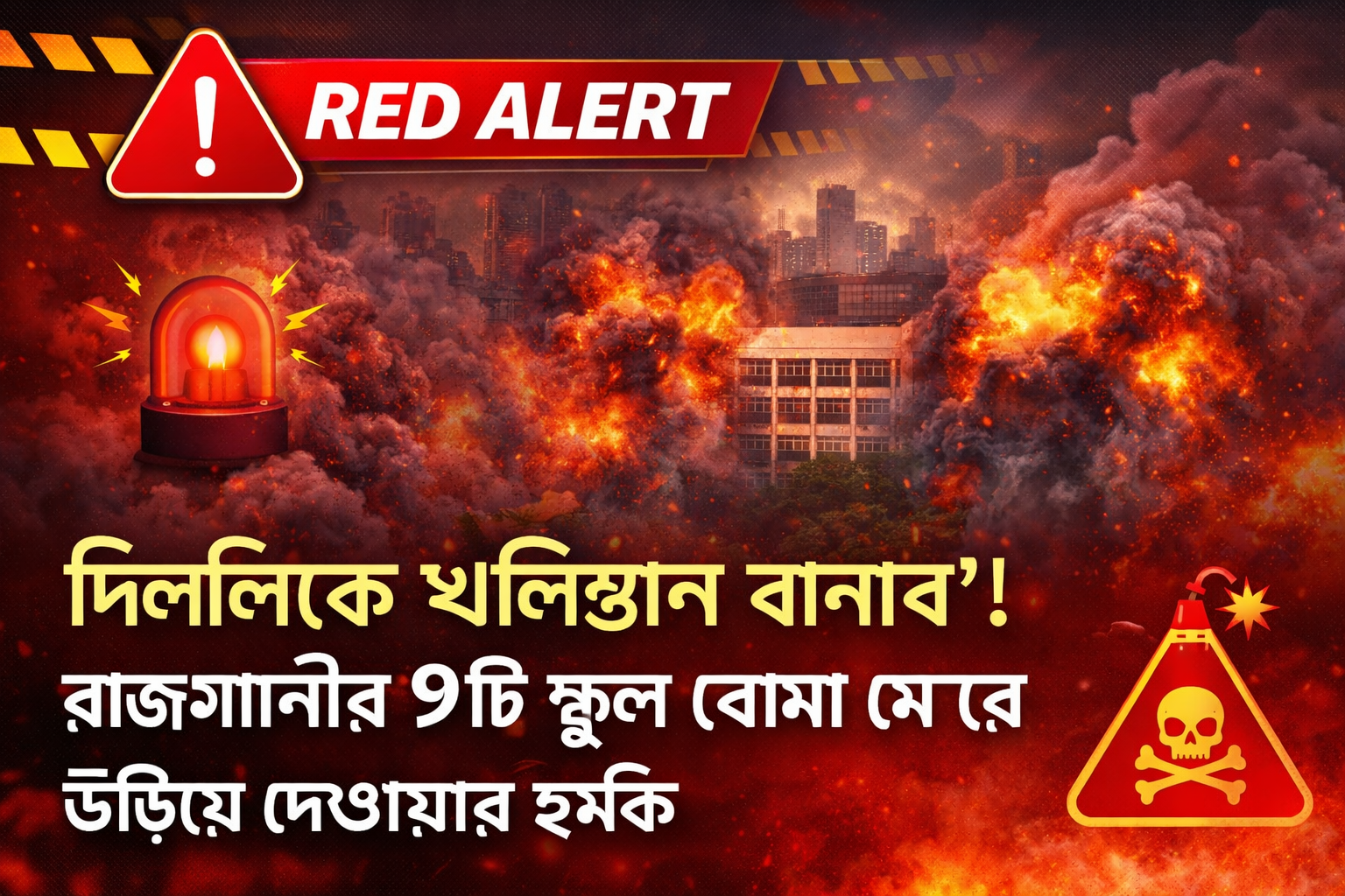 দিল্লিকে খলিস্তান বানাব’! রাজধানীর ৯টি স্কুল বোমা মেরে উড়িয়ে দেওয়ার হুমকি