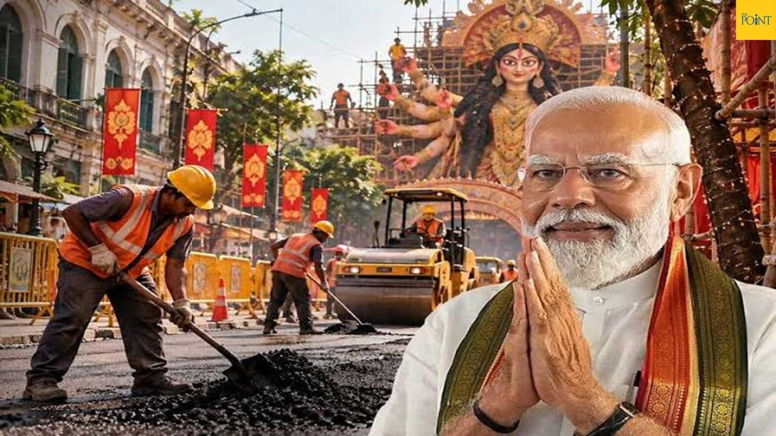 শারদোৎসবের মেগা শোয়ে কলকাতায় প্রধানমন্ত্রী, শুরু ১৫০ রাস্তা মেরামতির কাজ